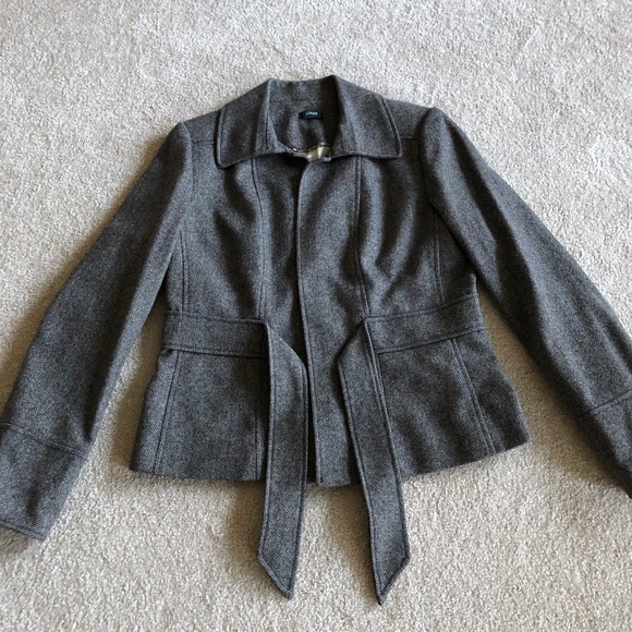 J.Crew Scottish Wool Herringbone Front-Tie Jacket - Picture 1 of 6